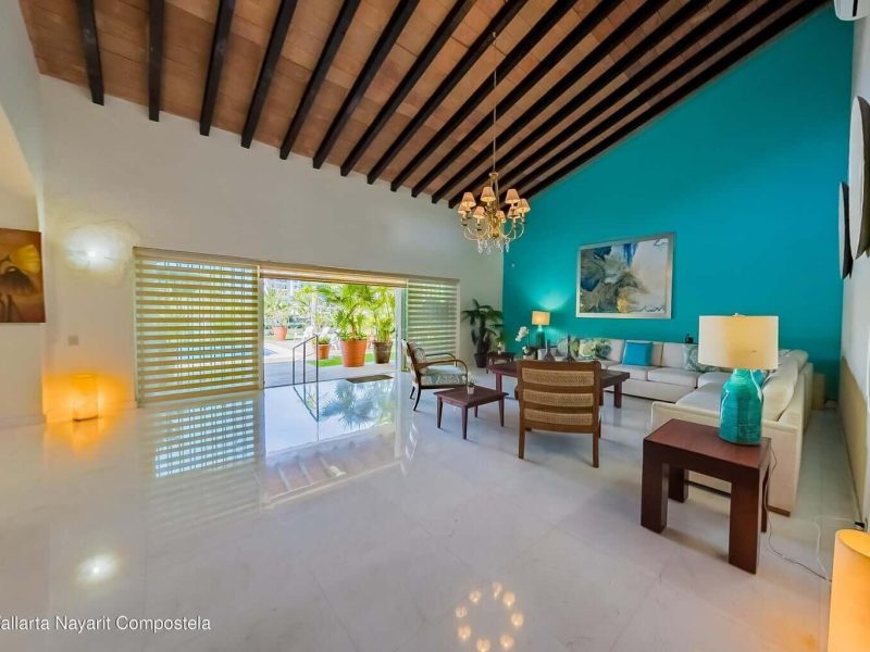 sala comun con vista a la alberca punta iguana 17