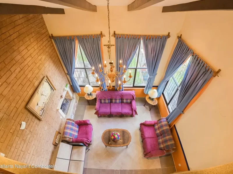 vista cenital sala casa la hermita