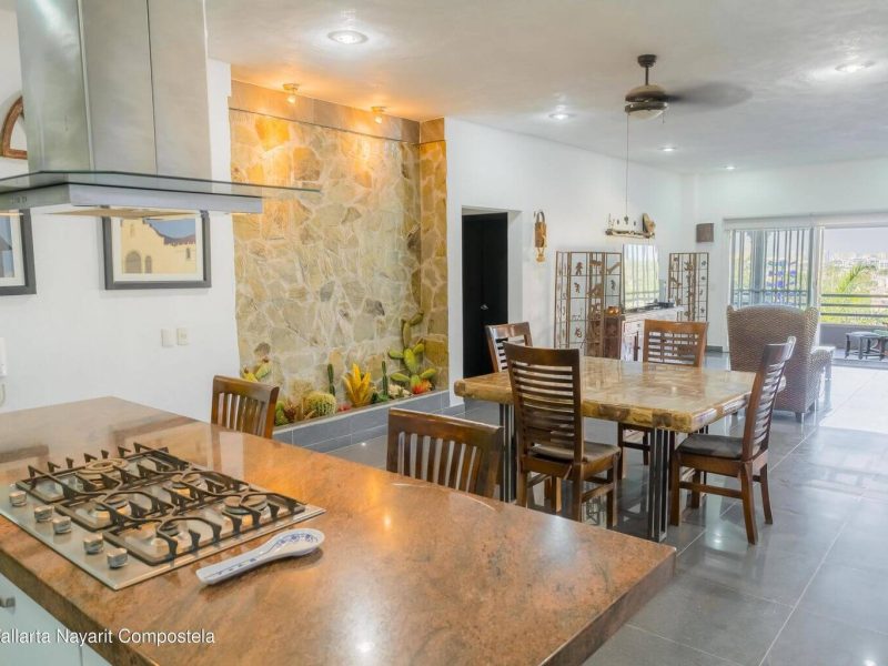 vista cocina comedor y sala casa la vista