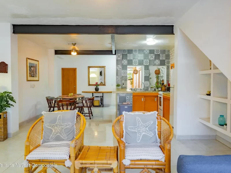vista sala y comedor casa vallarta